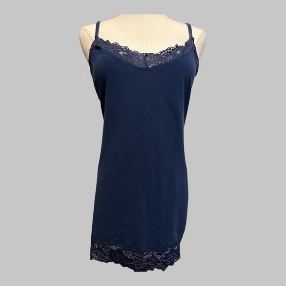 Torrid Women’s Y2K Navy Lace Trim Cami Tank Top Coquette Feminine Long Size 2X - Picture 8 of 8